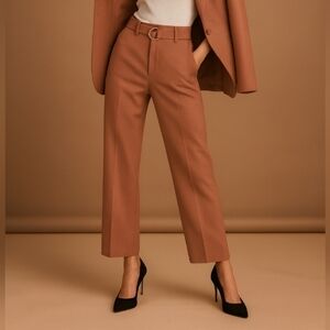 Alfani Flat Front Tailored With Belt Pant Dusty Rose 12